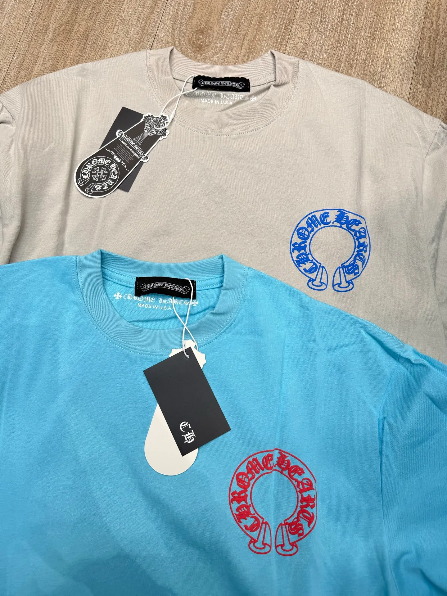 P200 Chrome Heart American luxury brand 25ss early autumn long-sleeved bottoming shirt Size: S M L Color: blue gray